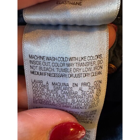 Mother Jeans Women 27 Blue Midnight‎ Denim High Waisted Looker Ankle Fray - Picture 13 of 14